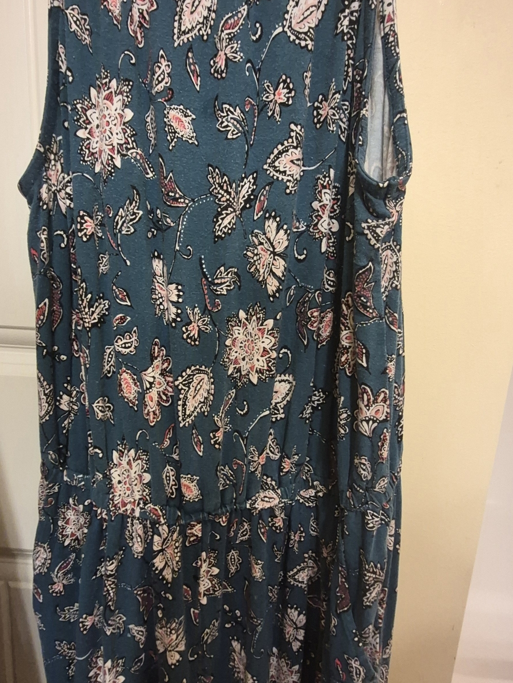 Teal Floral Sleeveless Women’s Top